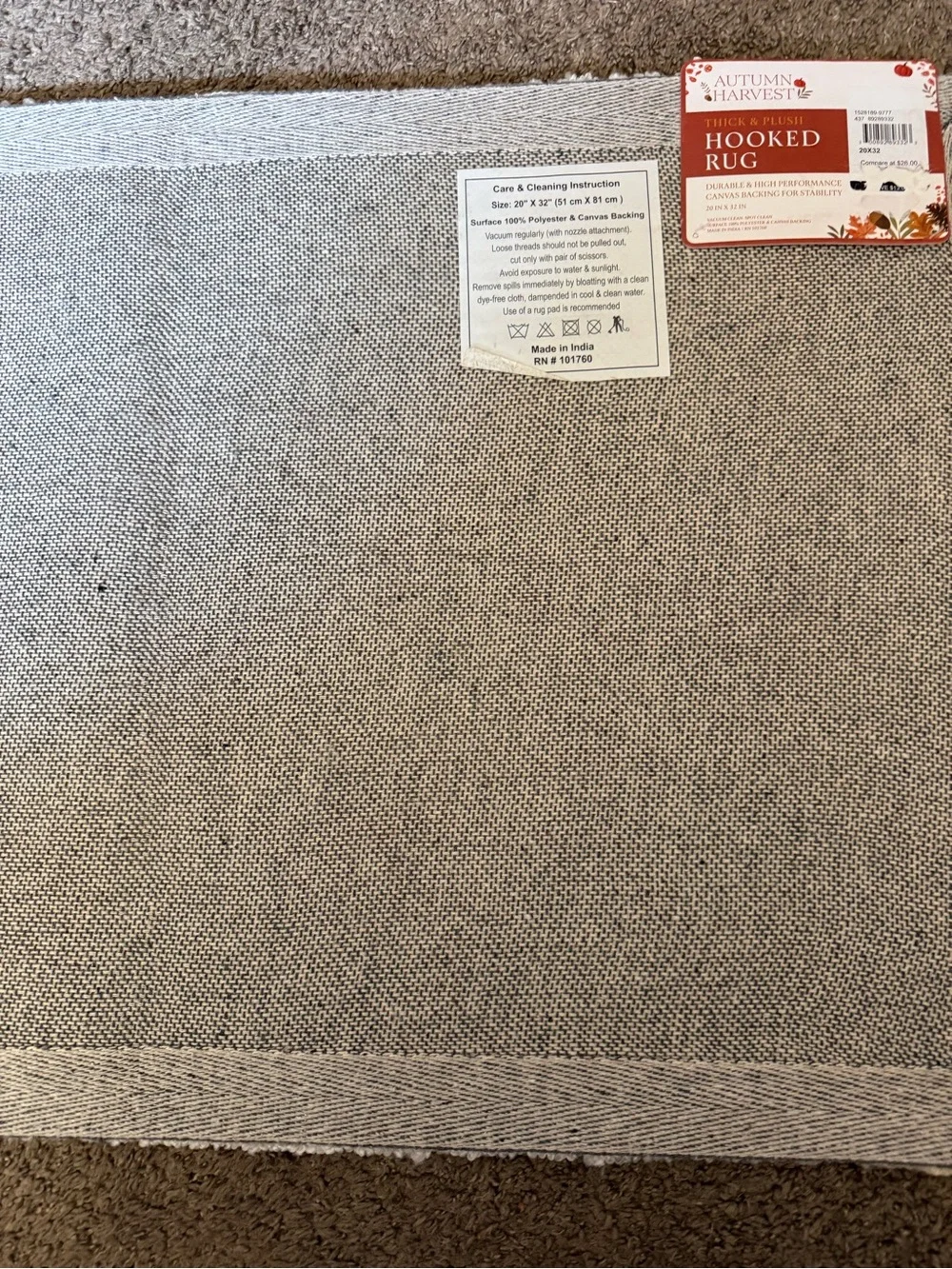 Autumn Harvest Cream & Multi Hooked Door Mat by Autumn Harvest